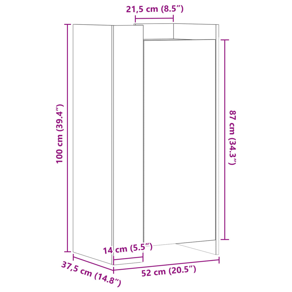 Pantofar, stejar sonoma, 52x37,5x100 cm, lemn prelucrat