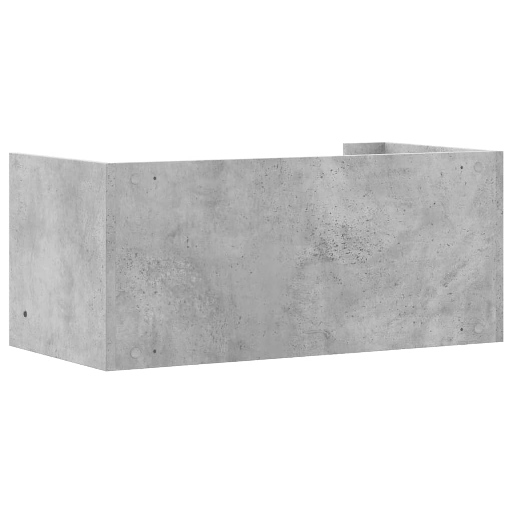 Raft de perete, gri beton, 70,5x35x30,5 cm, lemn prelucrat