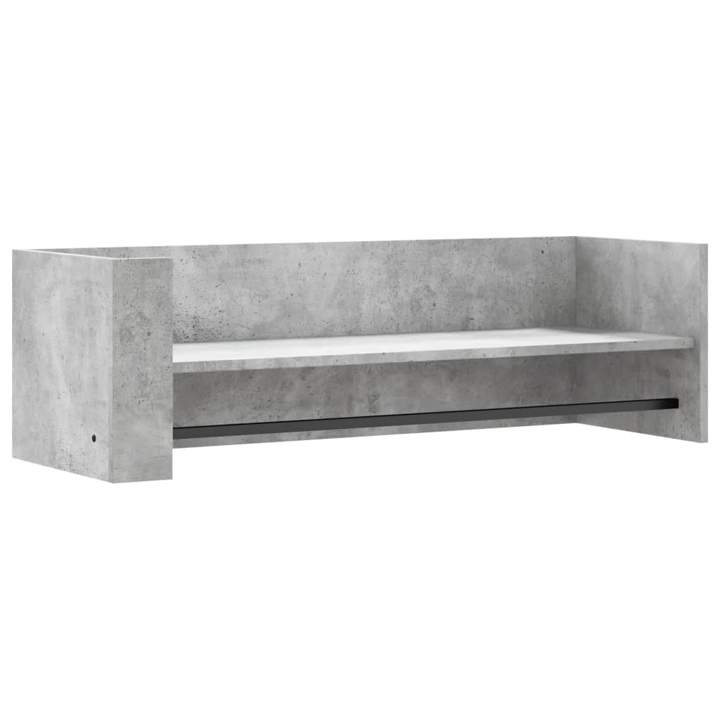 Raft de perete, gri beton, 100x35x30,5 cm, lemn prelucrat