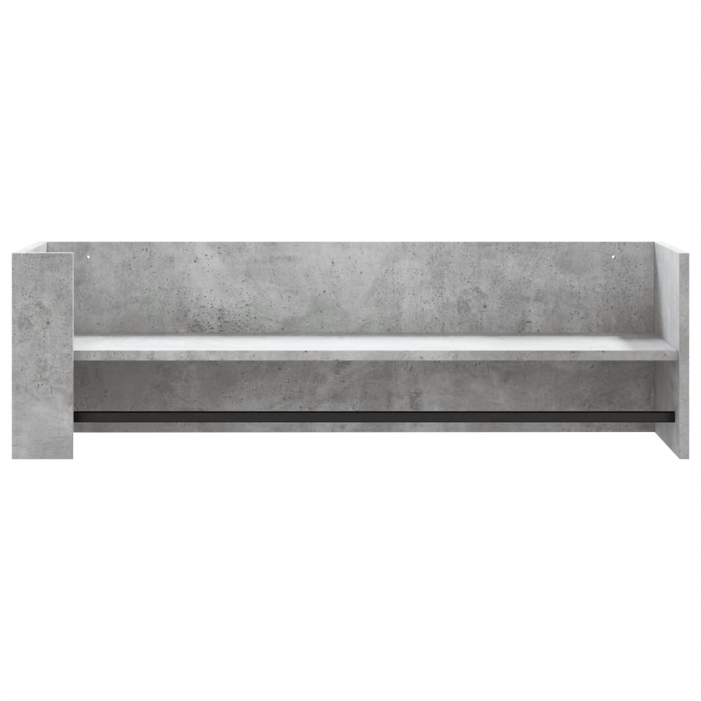 Raft de perete, gri beton, 100x35x30,5 cm, lemn prelucrat