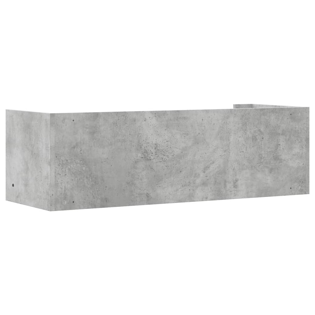 Raft de perete, gri beton, 100x35x30,5 cm, lemn prelucrat