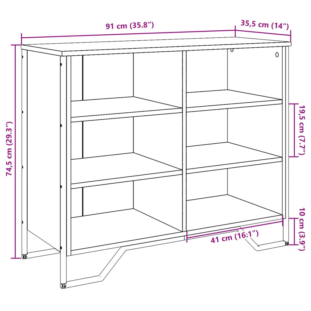 Dulap, stejar sonoma, 91x35,5x74,5 cm, lemn prelucrat