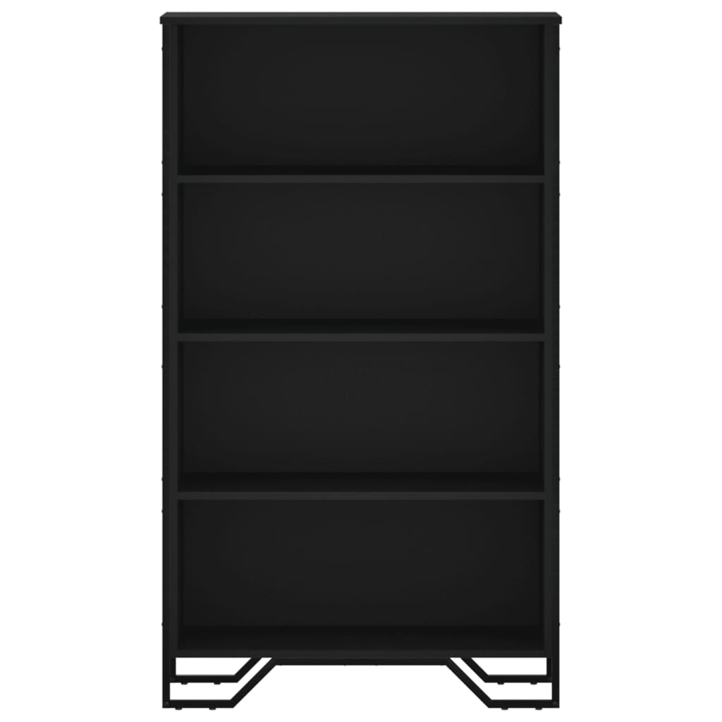 Bibliotecă, negru, 80x31x137,5 cm, lemn prelucrat