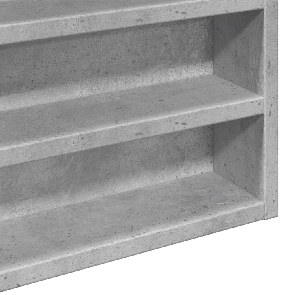 Dulap cu vitrină, gri beton, 100x8,5x50 cm, lemn prelucrat