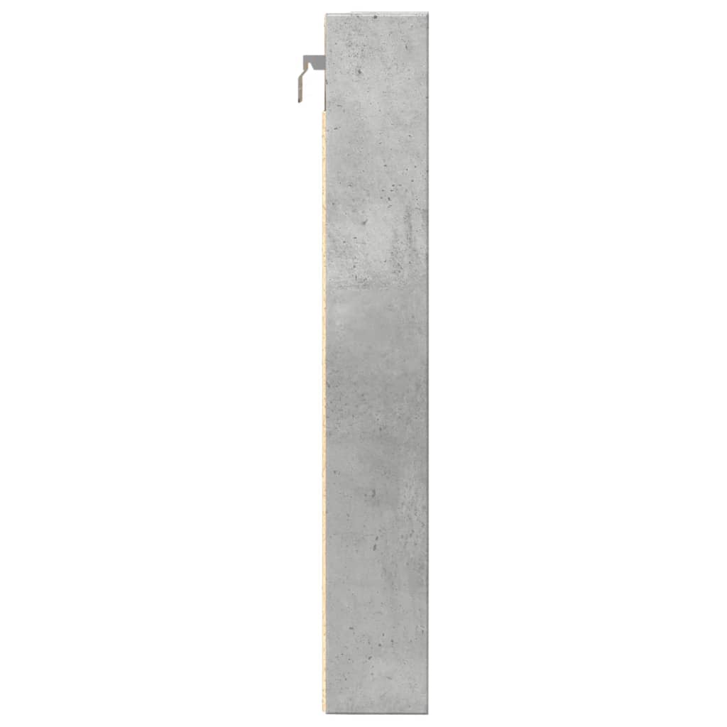 Dulap cu vitrină, gri beton, 80x8,5x58 cm, lemn prelucrat