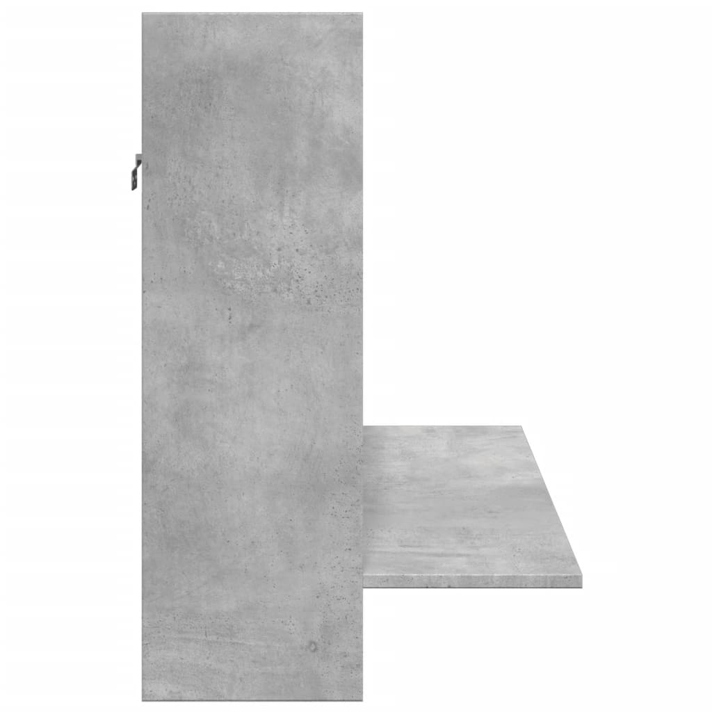 Birou montat pe perete, gri beton, 105x48x75 cm, lemn prelucrat