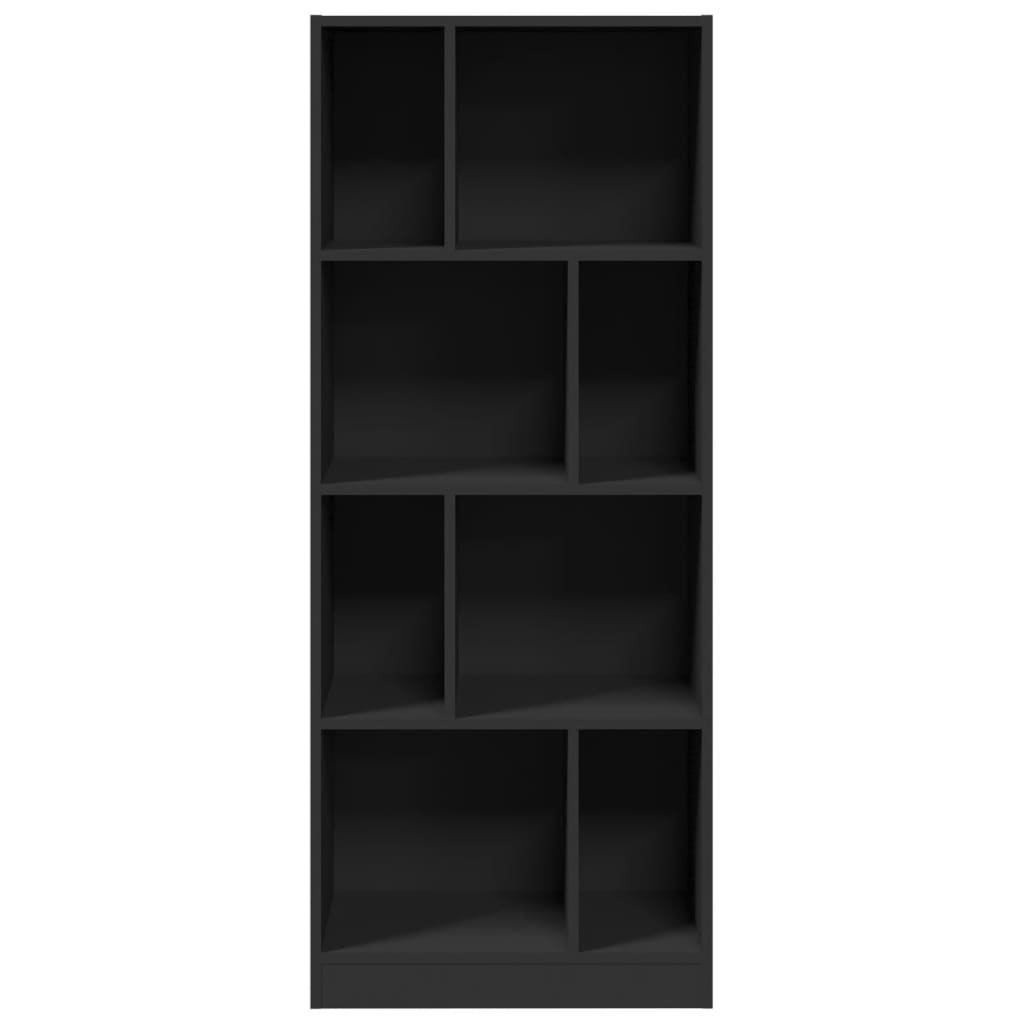 Bibliotecă, negru, 57x28,5x141 cm, lemn prelucrat