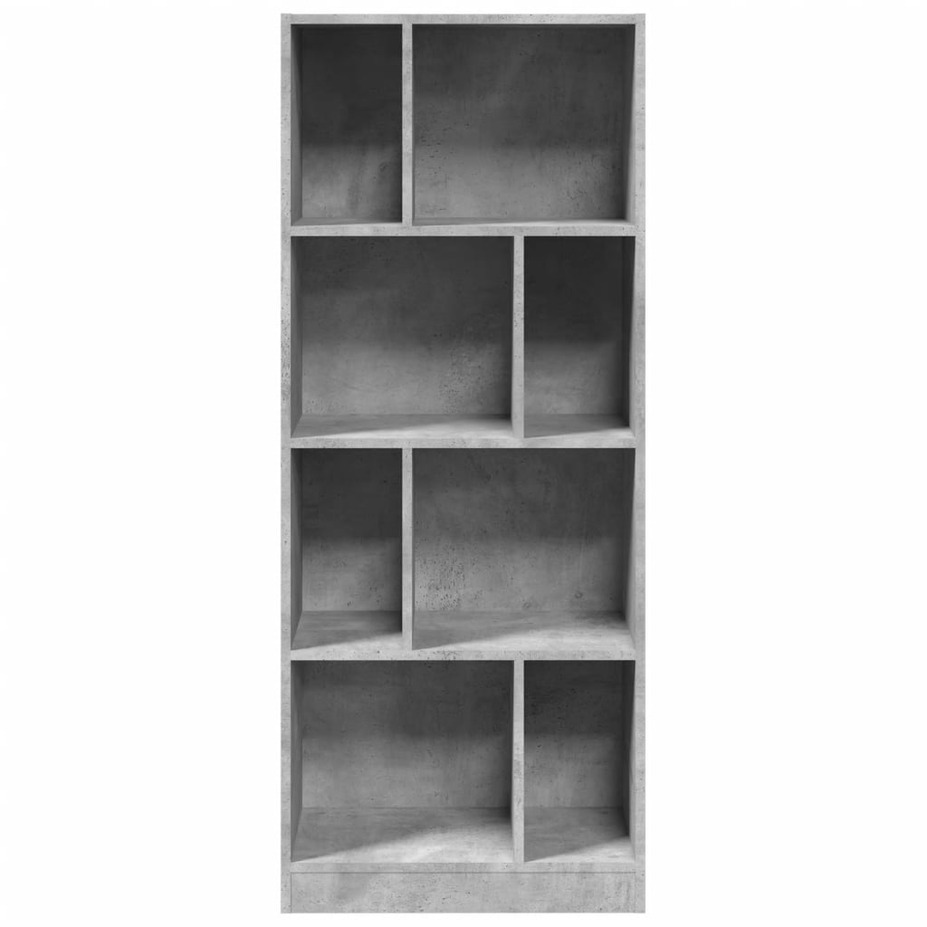 Bibliotecă, gri beton, 57x28,5x141 cm, lemn prelucrat