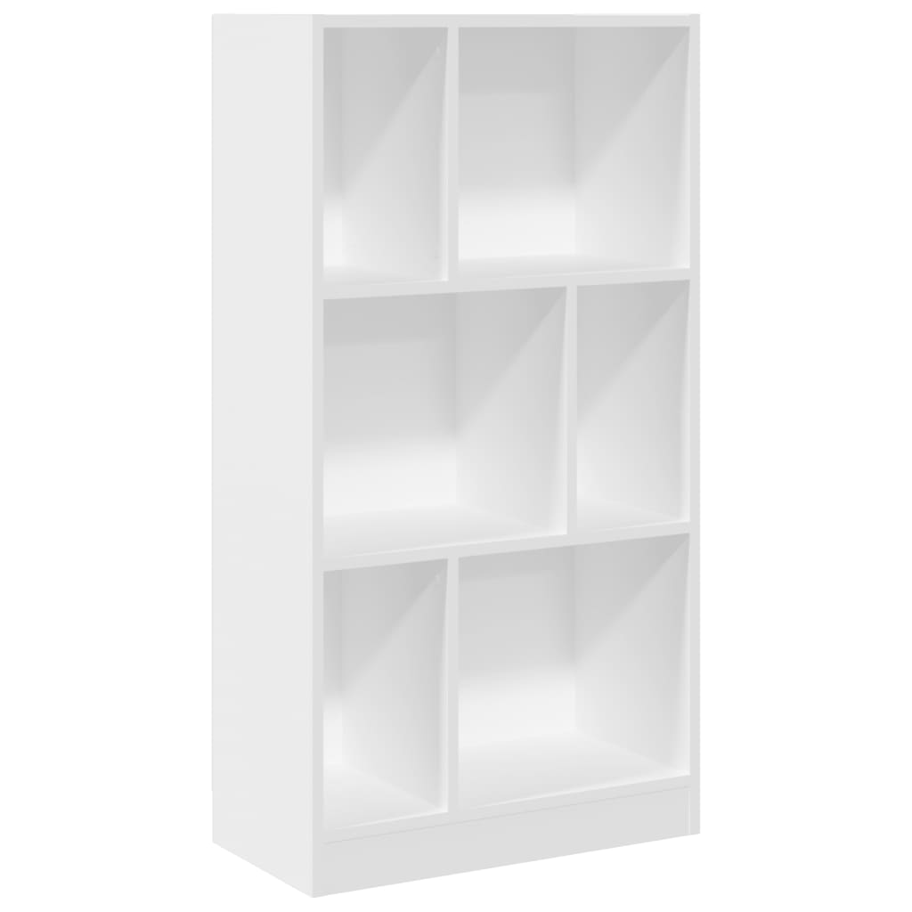 Bibliotecă, alb, 57x28,5x107,5 cm, lemn prelucrat