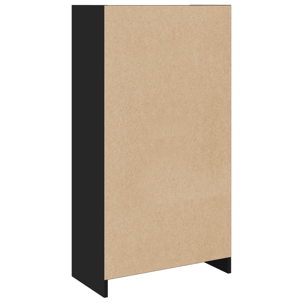 Bibliotecă, negru, 57x28,5x107,5 cm, lemn prelucrat