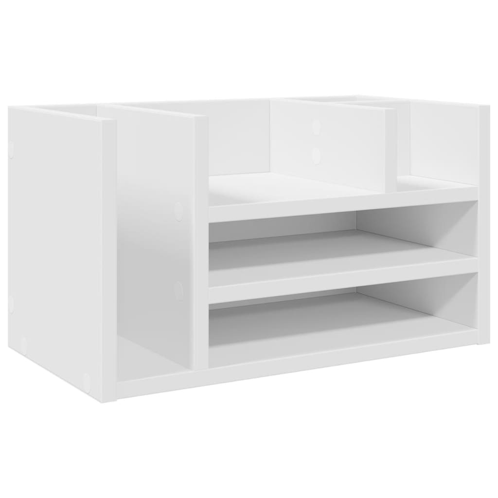 Organizator de birou, alb, 44,5x24x25 cm, lemn prelucrat