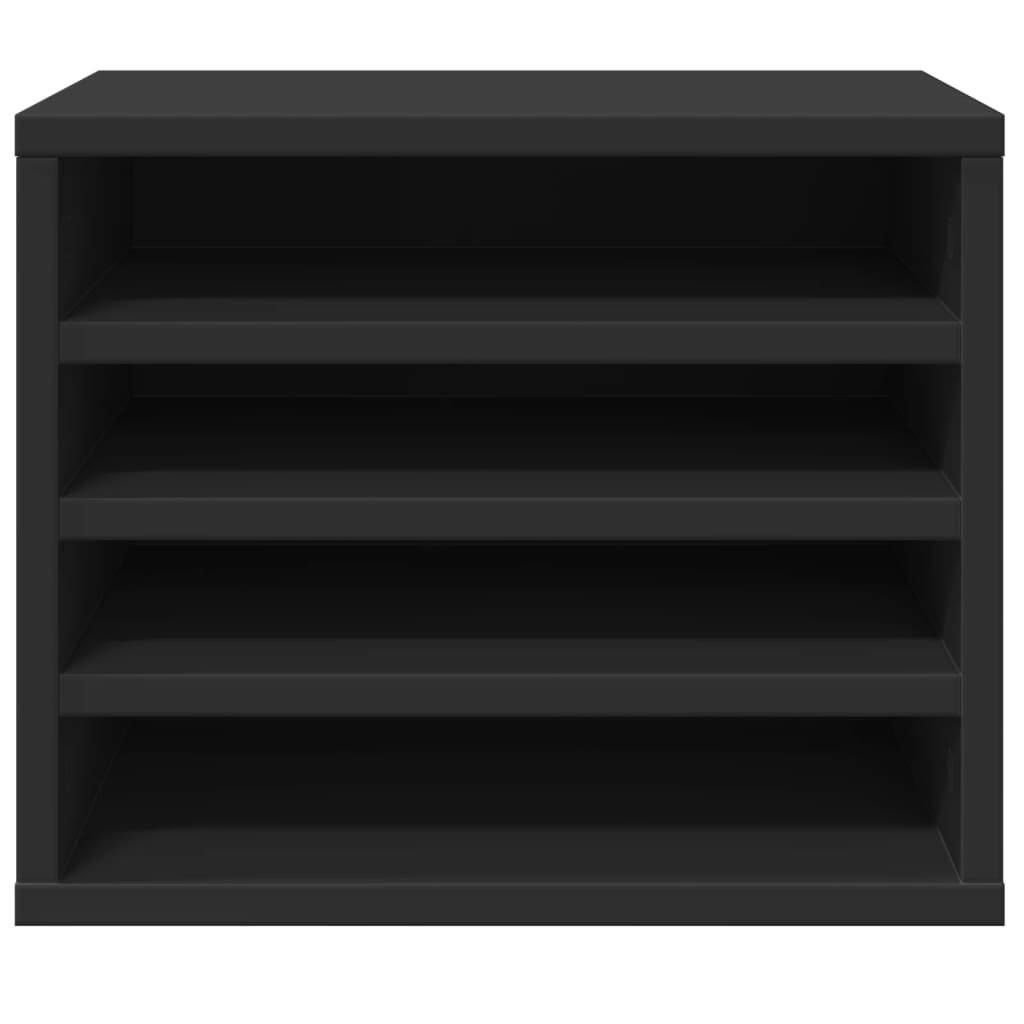 Organizator de birou, negru, 36x26x29,5 cm, lemn prelucrat