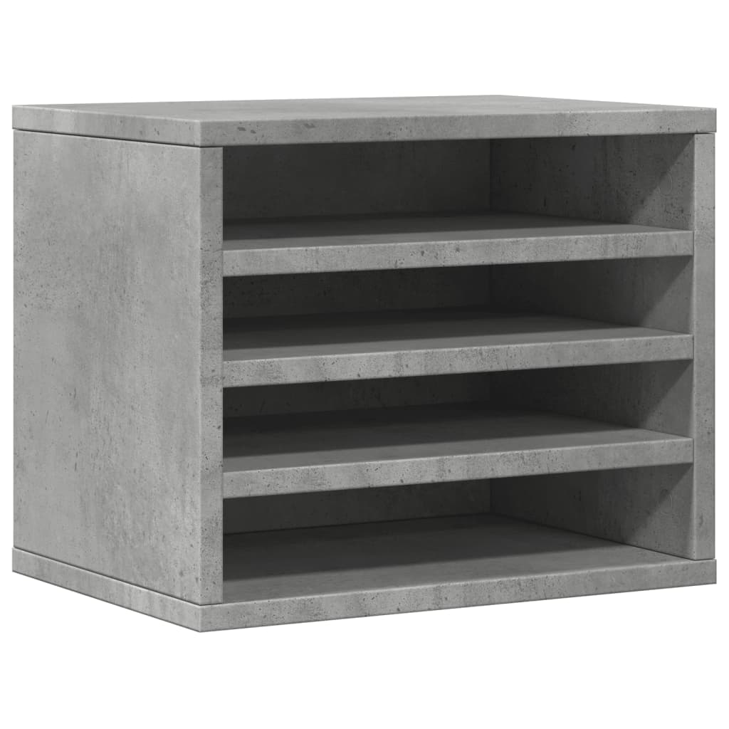 Organizator birou, gri beton, 36x26x29,5 cm lemn prelucrat