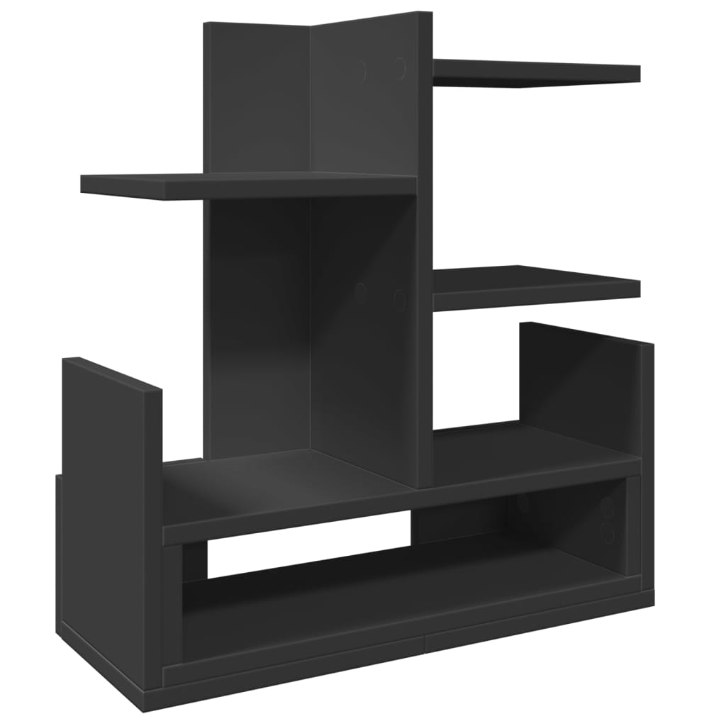 Organizator de birou, negru, 49x20x52,5 cm, lemn prelucrat