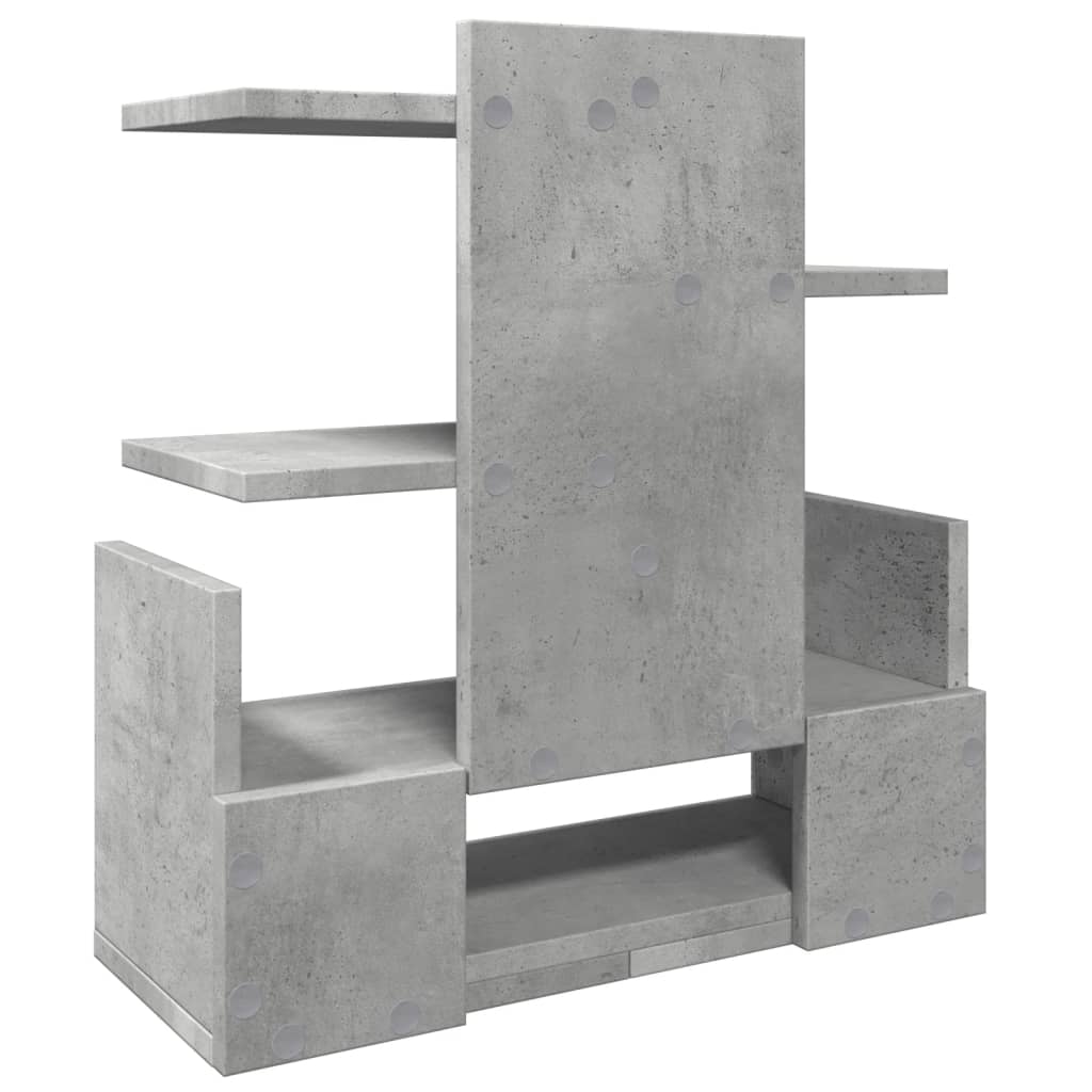 Organizator birou, gri beton, 49x20x52,5 cm lemn prelucrat