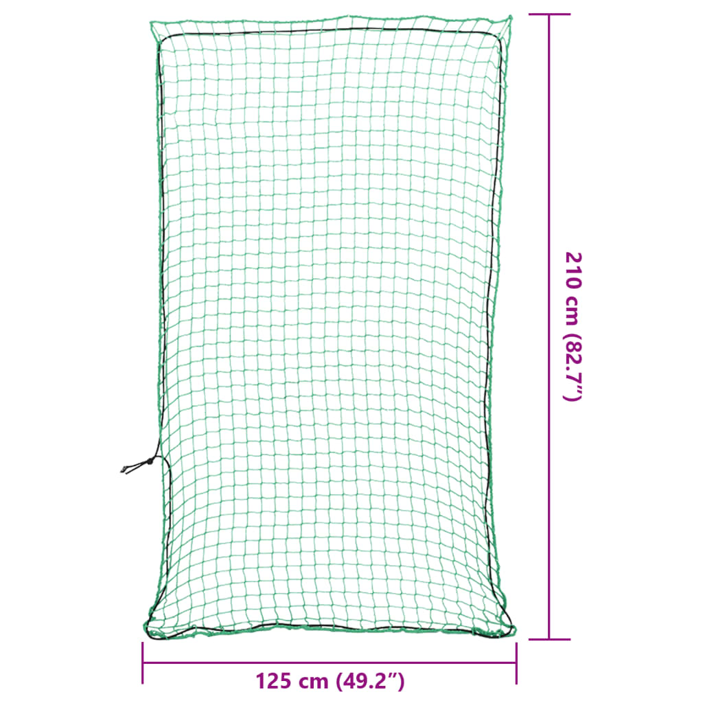 Plasă de remorcă cu funie elastică, verde, 2,1x1,25 m, PP