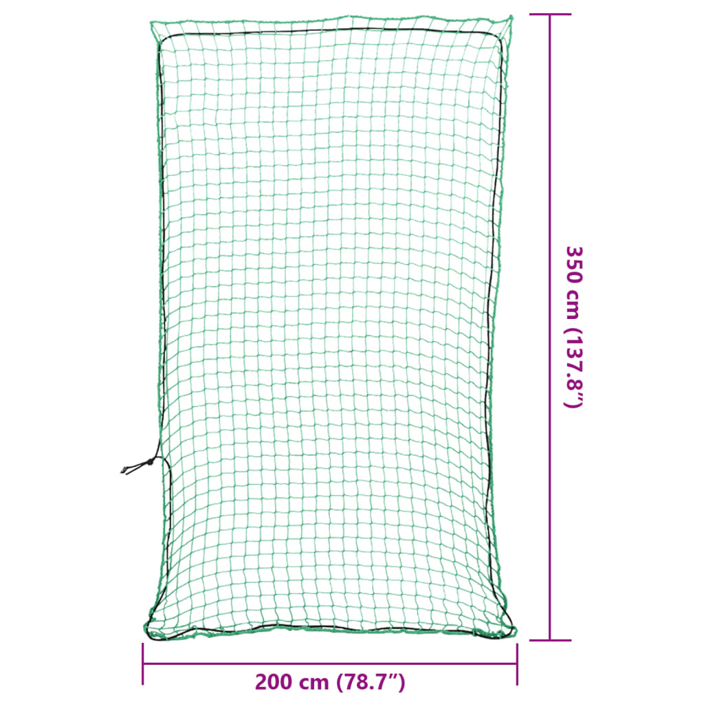 Plasă de remorcă cu funie elastică, verde, 3,5x2 m, PP