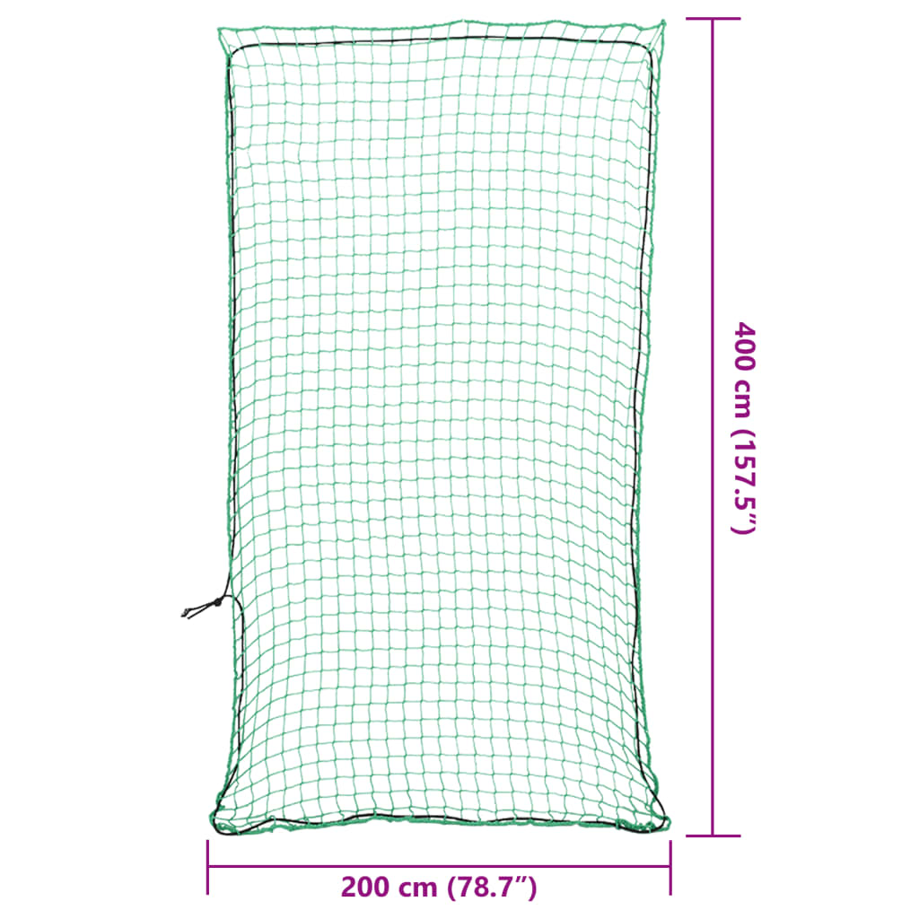 Plasă de remorcă cu funie elastică, verde, 4x2 m, PP