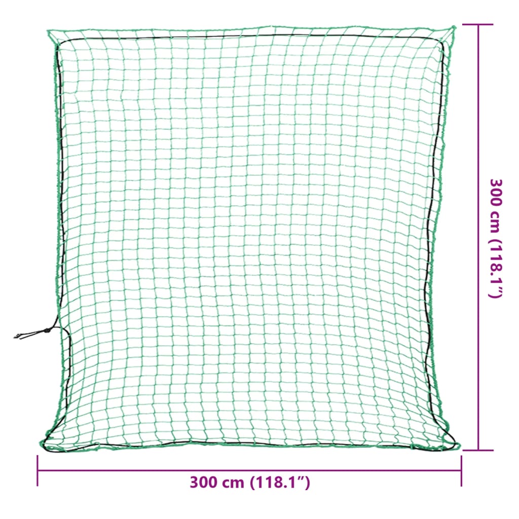 Plasă de remorcă cu funie elastică, verde, 3x3 m, PP