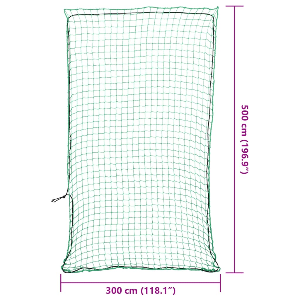 Plasă de remorcă cu funie elastică, verde, 5x3 m, PP