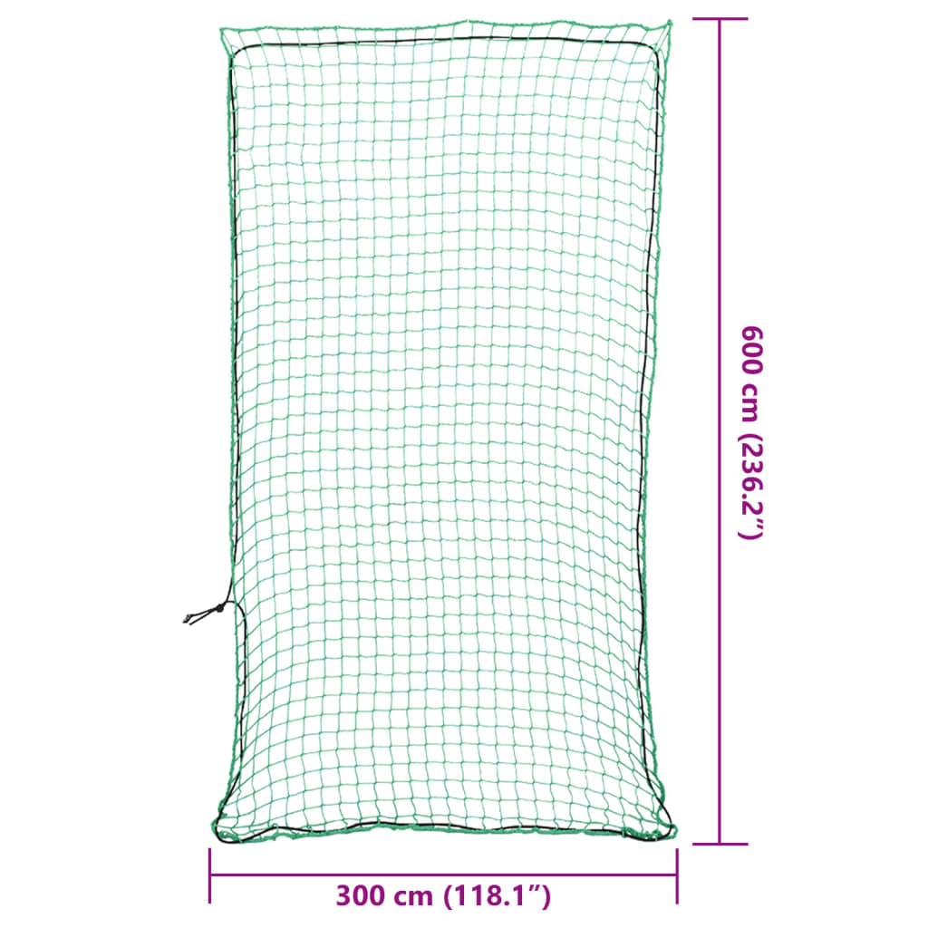 Plasă de remorcă cu funie elastică, verde, 6x3 m, PP