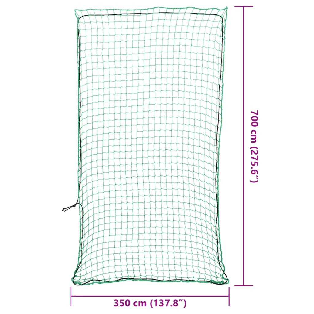 Plasă de remorcă cu funie elastică, verde, 7x3,5 m, PP