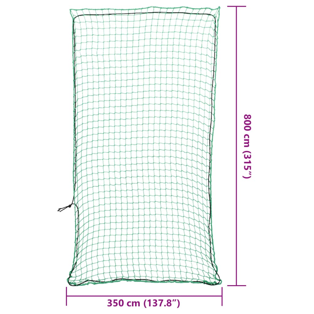 Plasă de remorcă cu funie elastică, verde, 8x3,5 m, PP