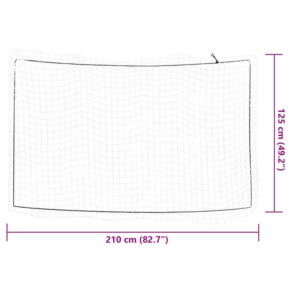 Plasă de remorcă cu funie elastică, alb, 2,1x1,25 m, PP