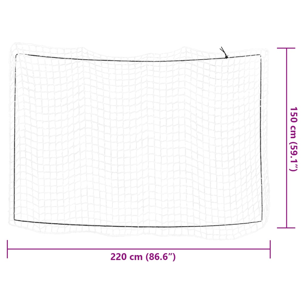 Plasă de remorcă cu funie elastică, alb, 2,2x1,5 m, PP