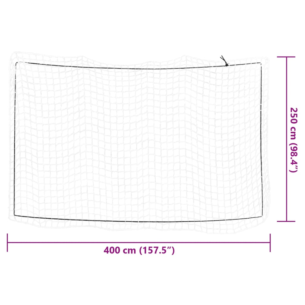 Plasă de remorcă cu funie elastică, alb, 4x2,5 m, PP