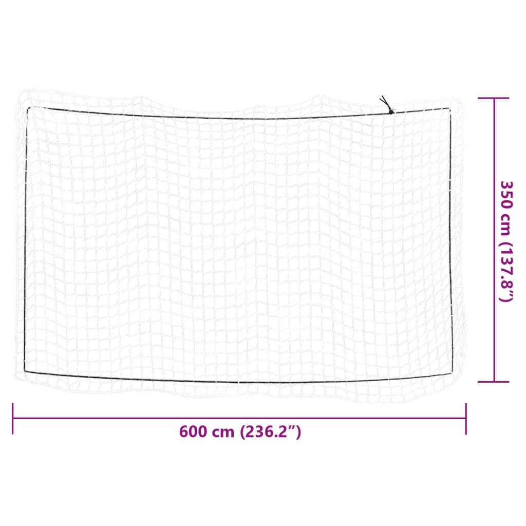 Plasă de remorcă cu funie elastică, alb, 6x3,5 m, PP