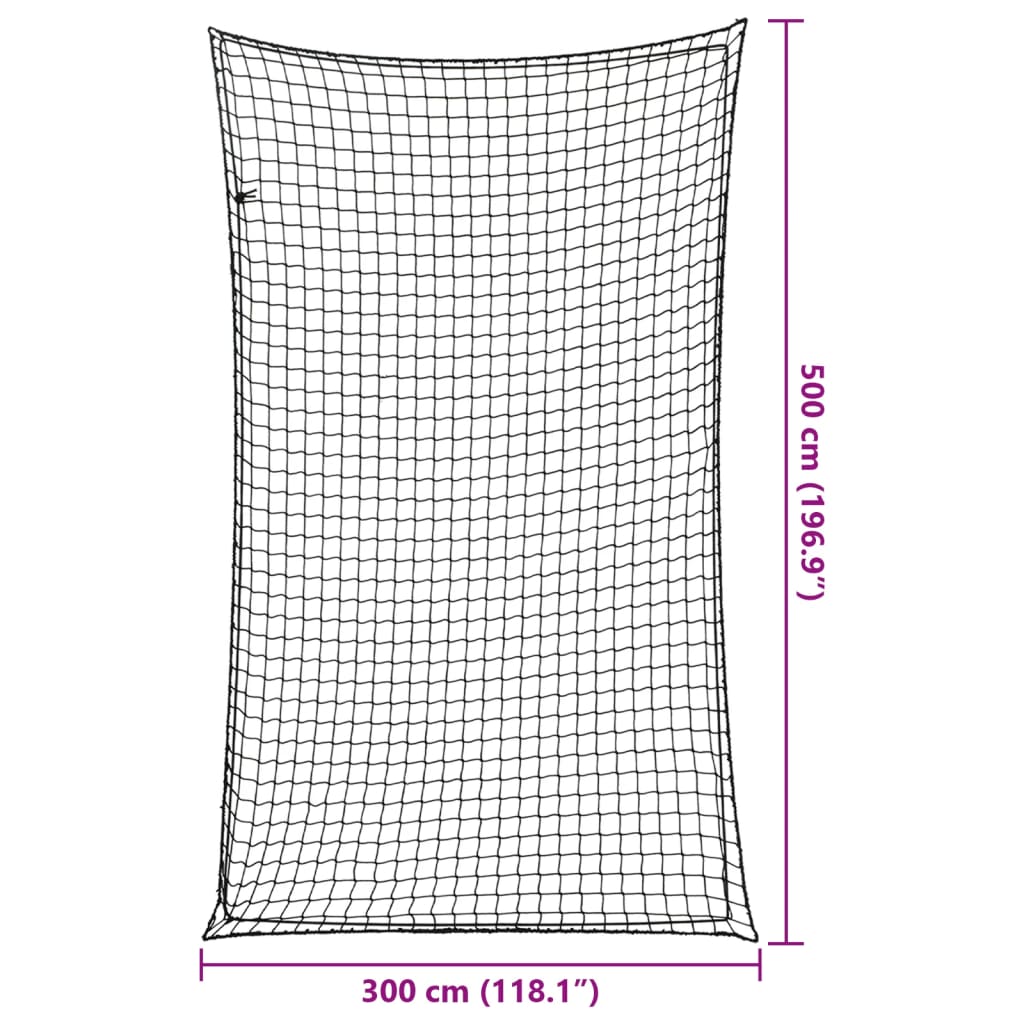 Plasă de remorcă cu funie elastică, negru, 5x3 m, PP