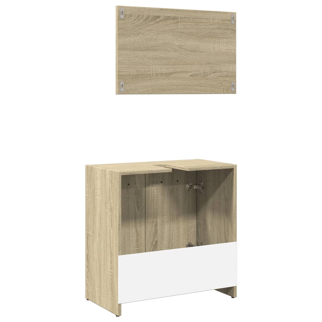 Set mobilier de baie, 2 piese, stejar sonoma, lemn prelucrat