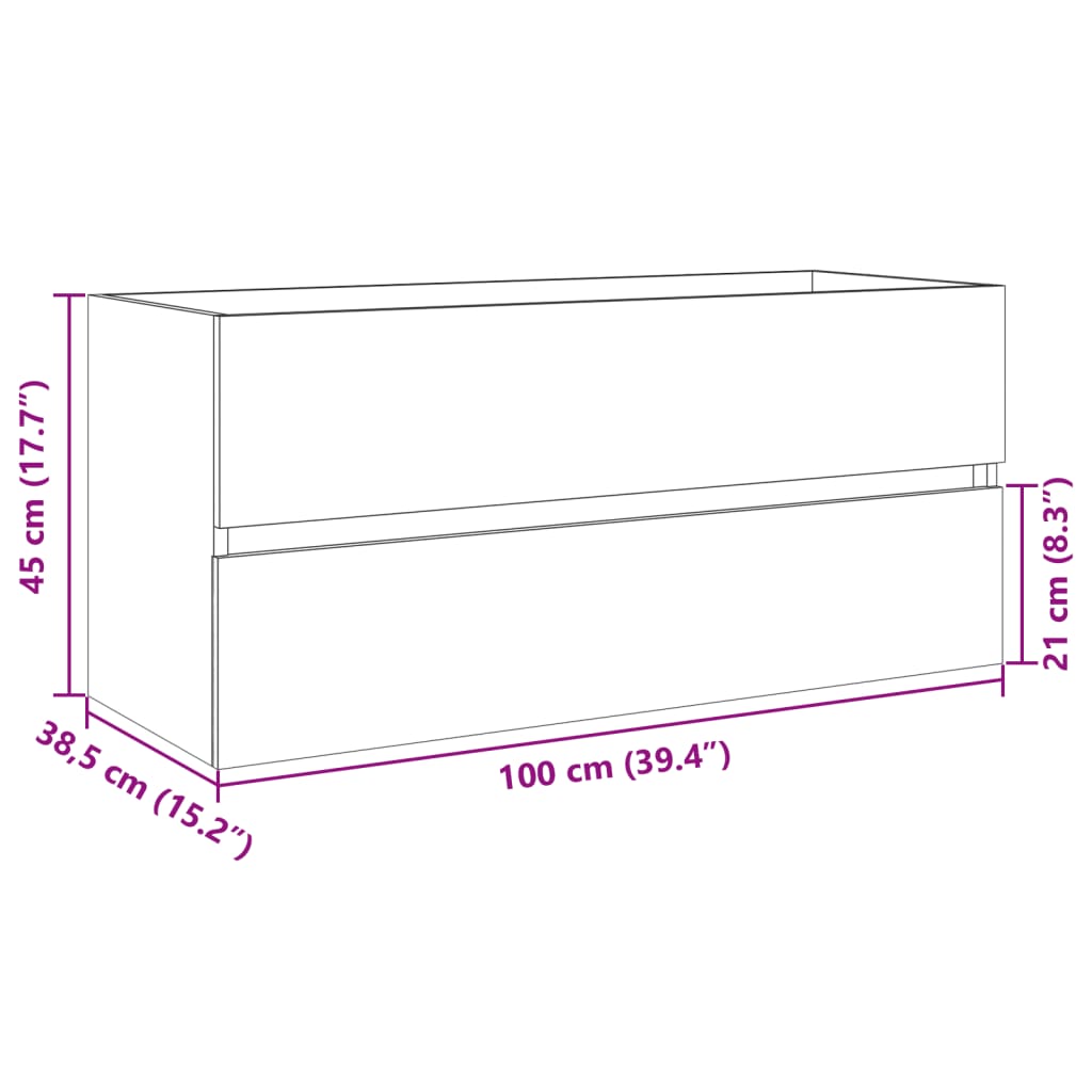 Dulap chiuvetă baie stejar sonoma 100x38,5x45 cm lemn prelucrat