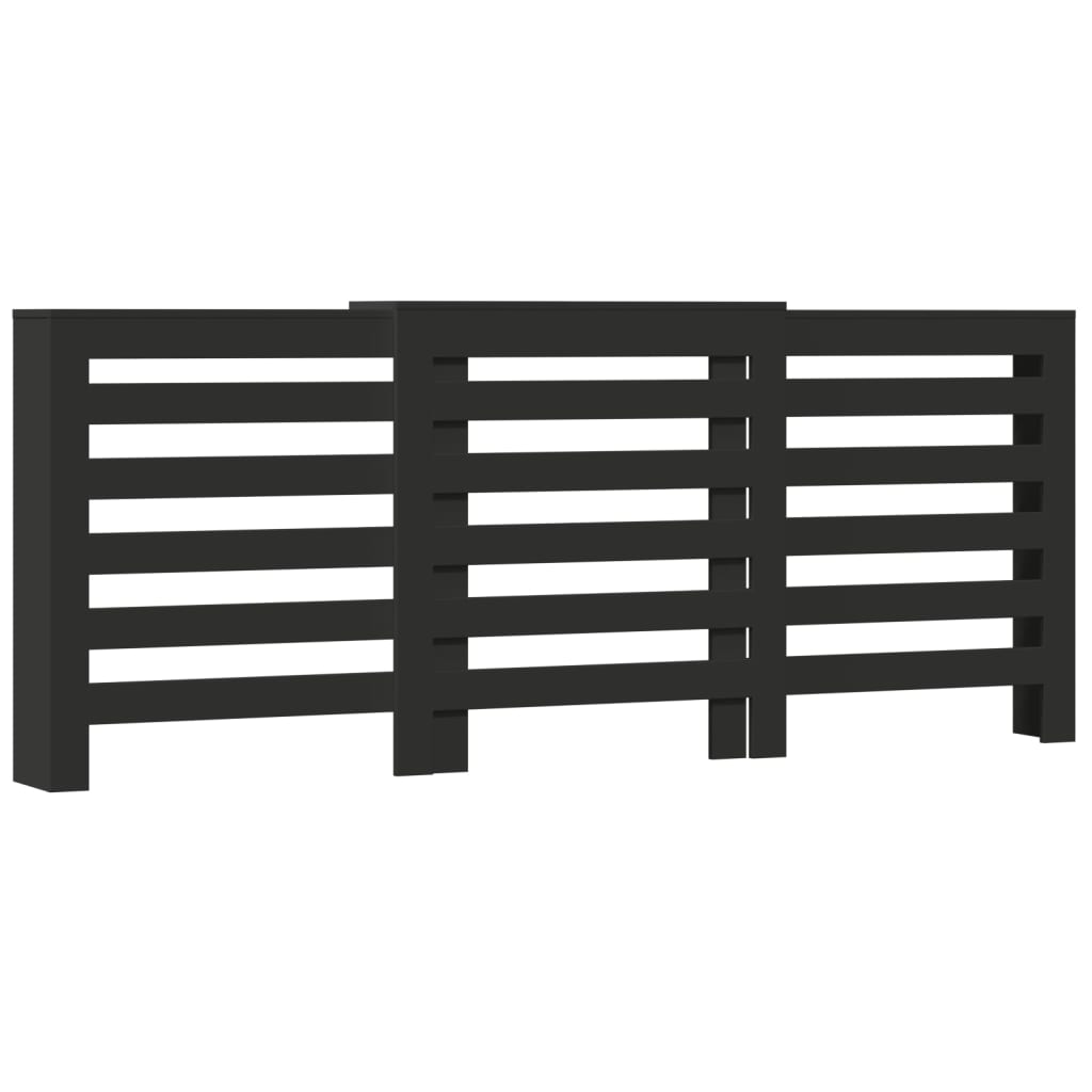 Mască pentru calorifer, negru, 205x21,5x83,5 cm, lemn prelucrat