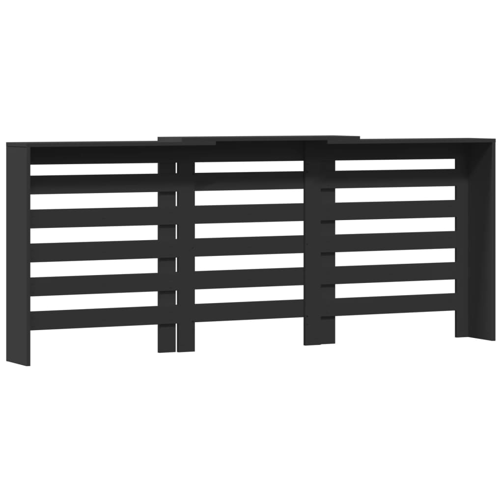 Mască pentru calorifer, negru, 205x21,5x83,5 cm, lemn prelucrat