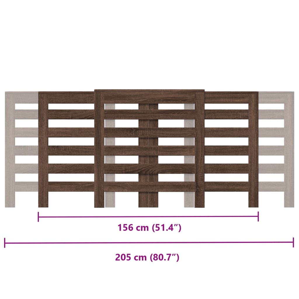 Mască pentru calorifer stejar maro 205x21,5x83,5 cm lemn