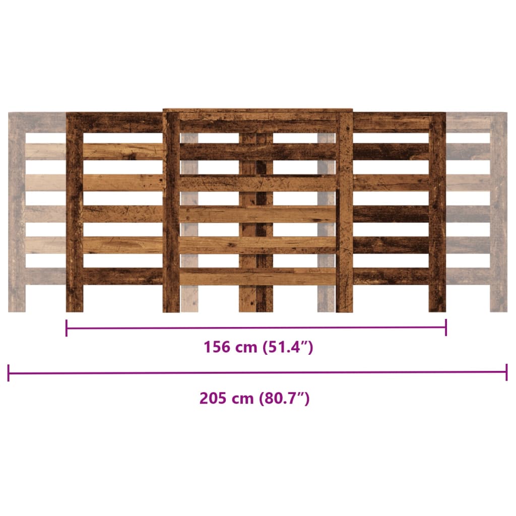 Mască pentru calorifer lemn vechi 205x21,5x83,5 cm lemn