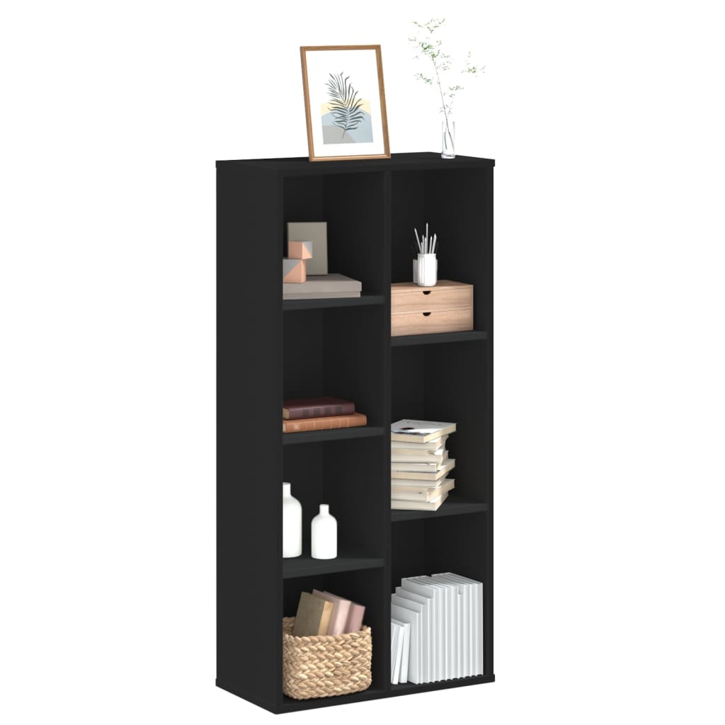 Bibliotecă, negru, 50x25x105 cm, lemn prelucrat