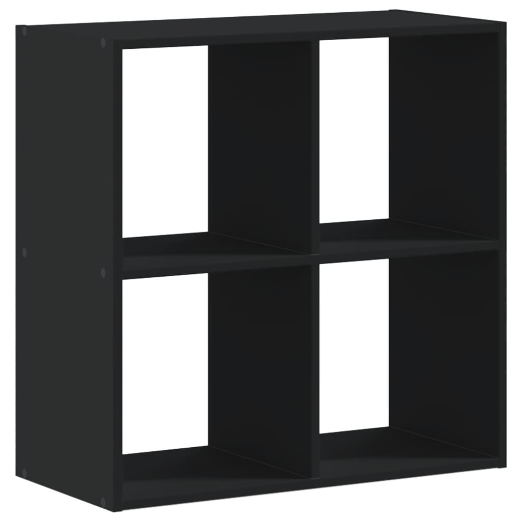 Bibliotecă, negru, 68,5x32x68,5 cm, lemn prelucrat