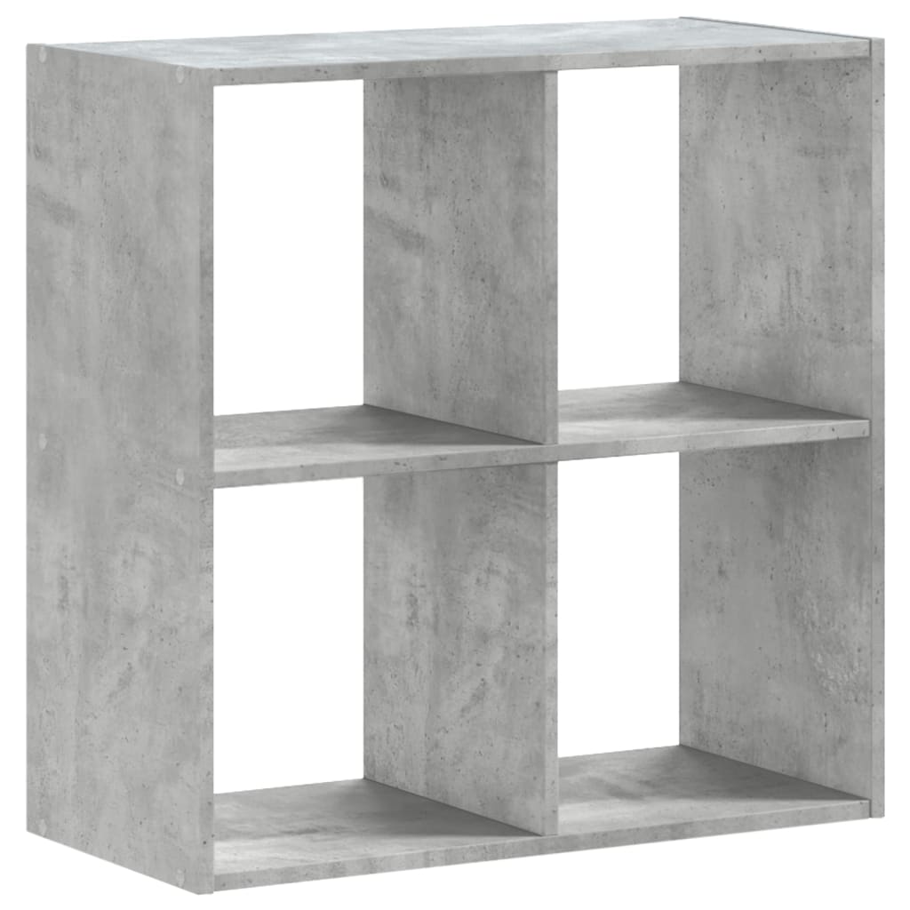 Bibliotecă, gri beton, 68,5x32x68,5 cm, lemn prelucrat