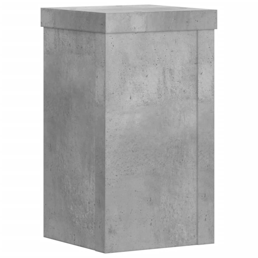 Suport de plante, 2 buc., gri beton, 10x10x18 cm lemn prelucrat