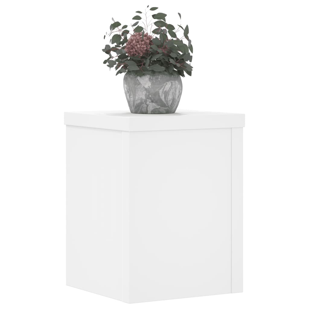 Suporturi de plante, 2 buc., alb, 15x15x20 cm, lemn prelucrat