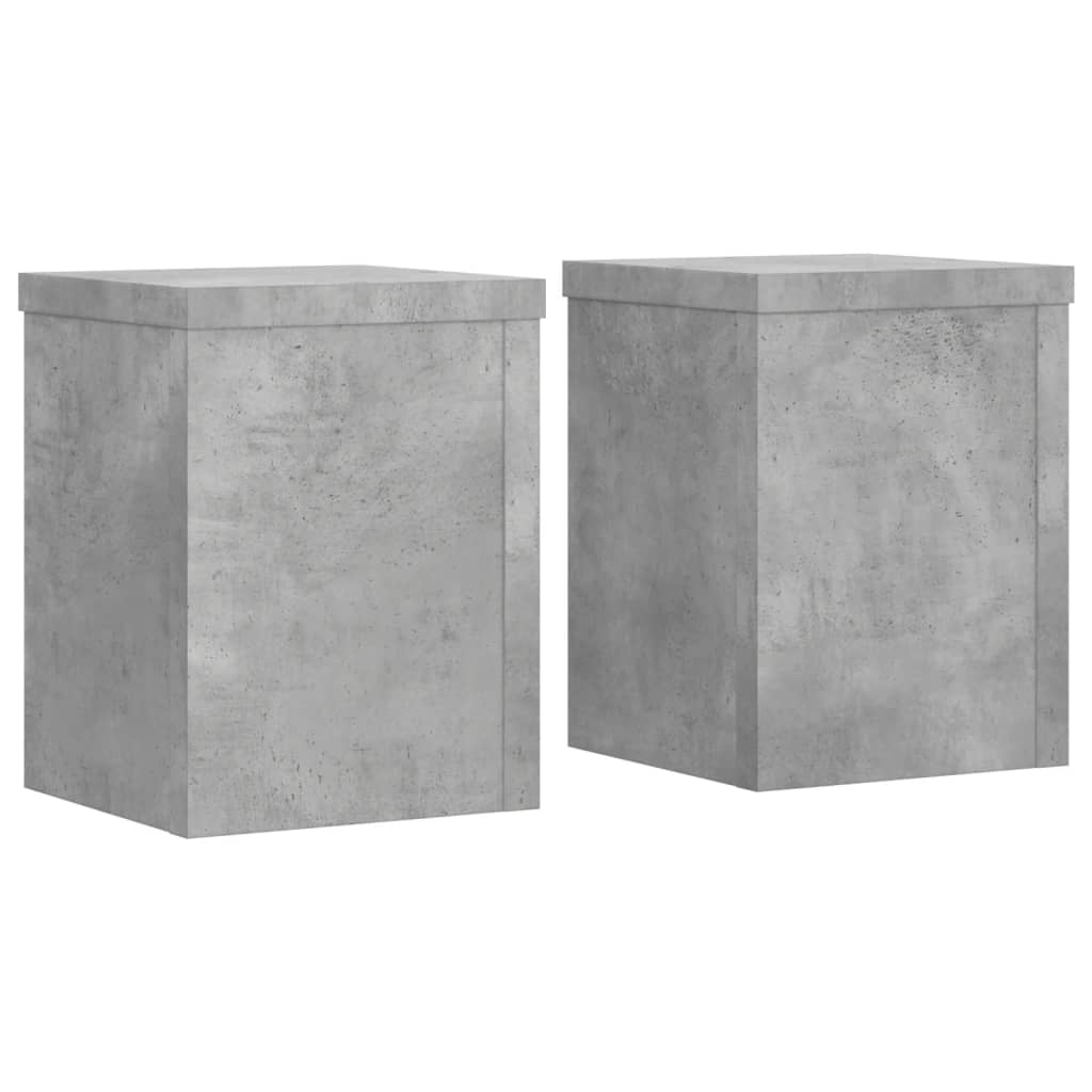 Suport de plante, 2 buc., gri beton, 15x15x20 cm lemn prelucrat