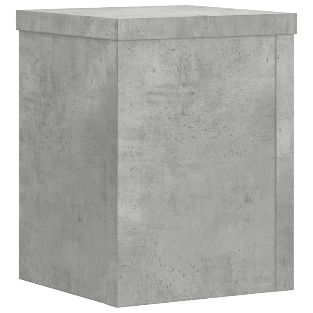 Suport de plante, 2 buc., gri beton, 15x15x20 cm lemn prelucrat