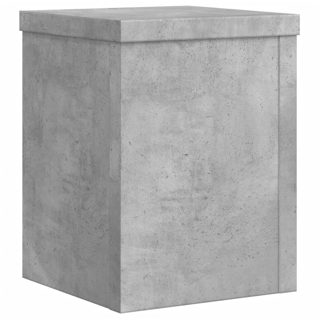 Suport de plante, 2 buc., gri beton, 15x15x20 cm lemn prelucrat