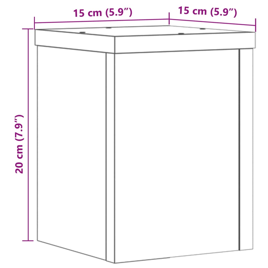 Suport de plante, 2 buc., gri beton, 15x15x20 cm lemn prelucrat