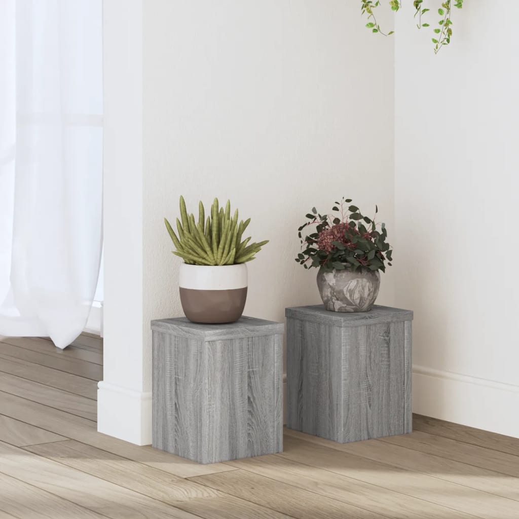 Suporturi de plante 2 buc. gri sonoma 15x15x20cm lemn prelucrat