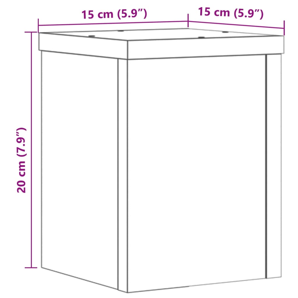 Suporturi de plante 2 buc. stejar maro 15x15x20cm lemn compozit