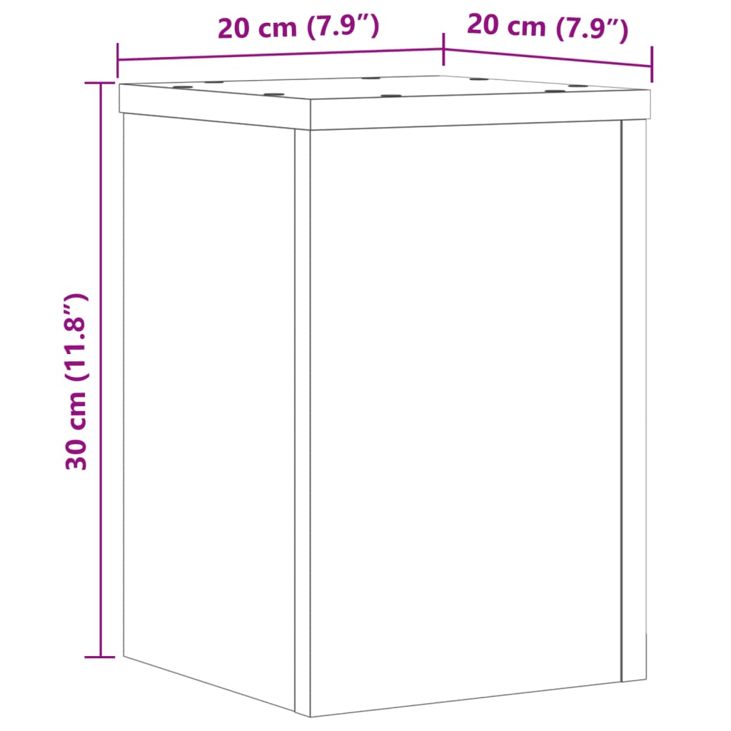 Suport de plante, 2 buc., gri beton, 20x20x30 cm lemn prelucrat